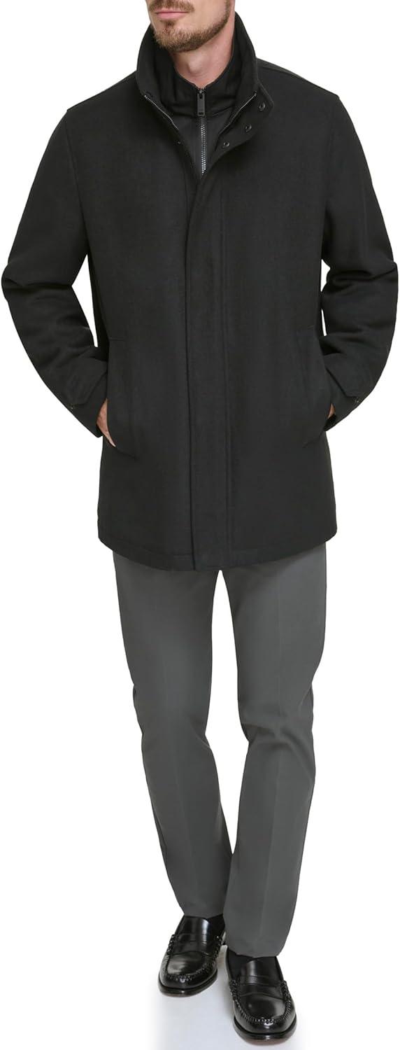 imageDOCKERS Mens Wool Melton Two Pocket Full Length Duffle CoatBlack