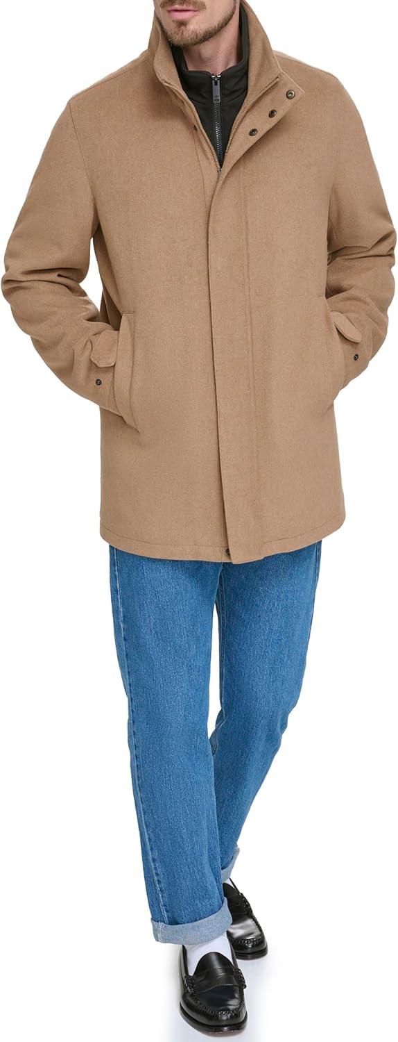 imageDOCKERS Mens Wool Melton Two Pocket Full Length Duffle CoatCamel