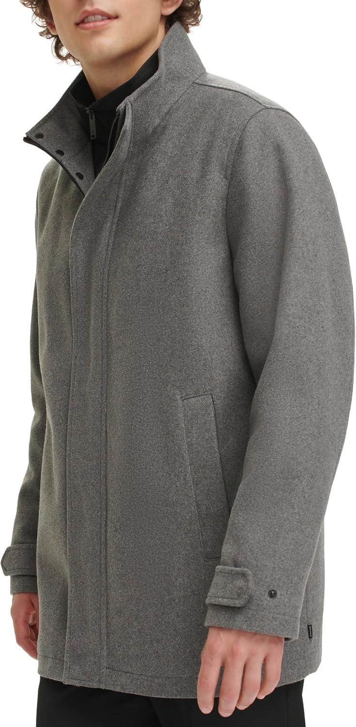 imageDOCKERS Mens Wool Melton Two Pocket Full Length Duffle CoatLight Grey