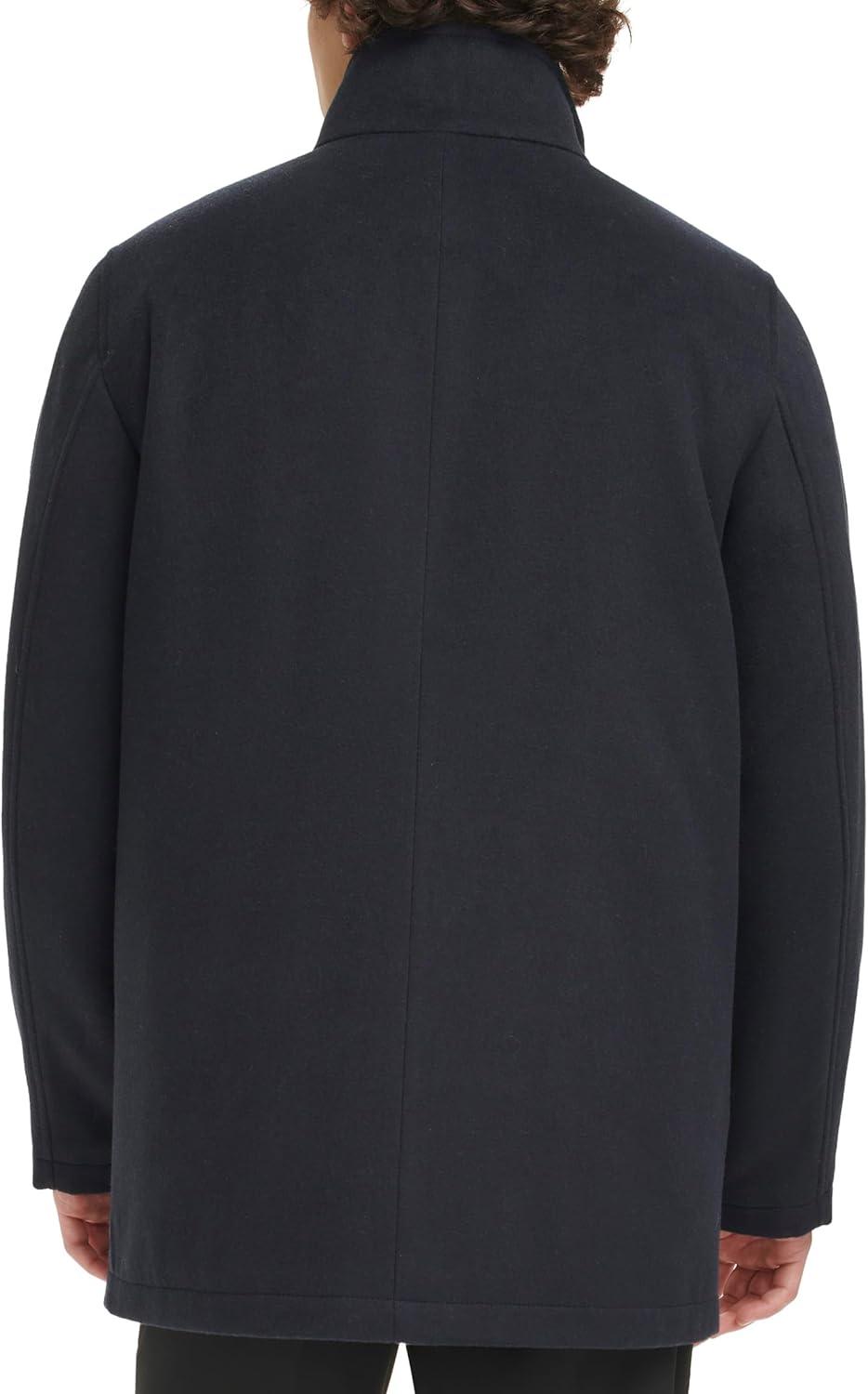 imageDOCKERS Mens Wool Melton Two Pocket Full Length Duffle CoatNavy