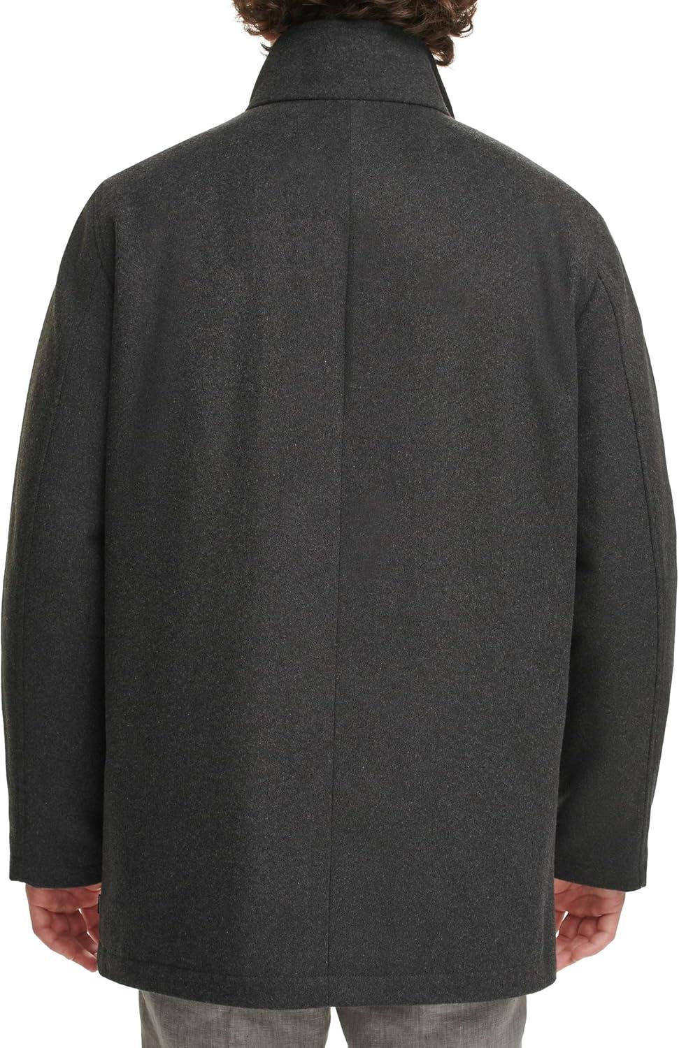 imageDOCKERS Mens Wool Melton Two Pocket Full Length Duffle CoatNew Charcoal