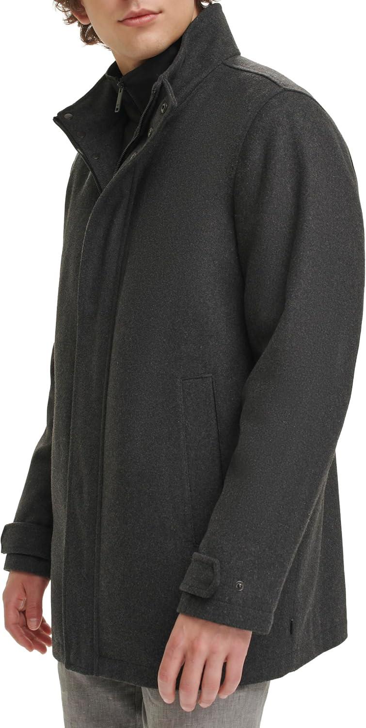 imageDOCKERS Mens Wool Melton Two Pocket Full Length Duffle CoatNew Charcoal