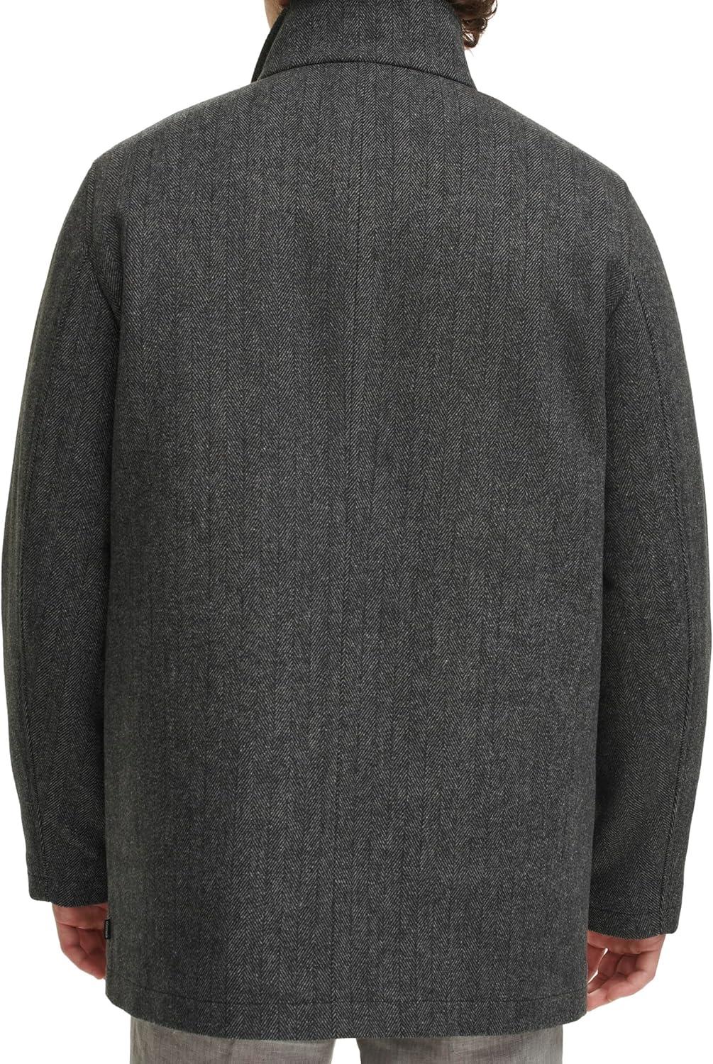 imageDOCKERS Mens Wool Melton Two Pocket Full Length Duffle CoatNew Herringbone