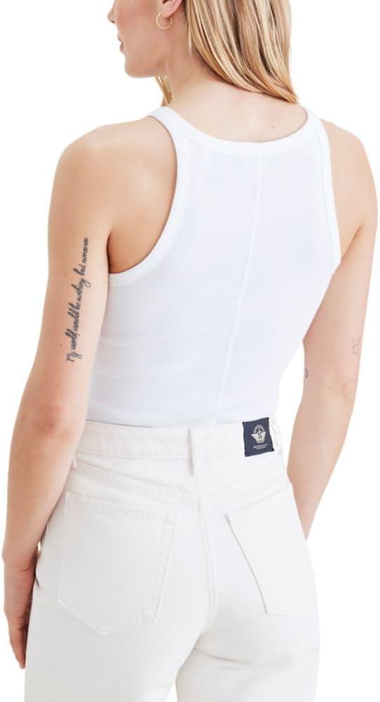 imageDOCKERS Womens Slim Favorite Knit Tank Top ShirtLucent White Rib