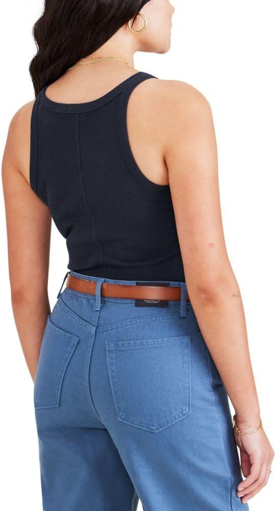imageDOCKERS Womens Slim Favorite Knit Tank Top ShirtNavy Blazer Rib
