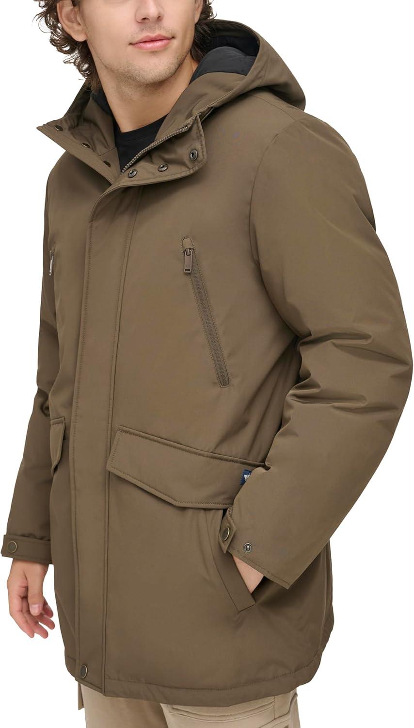 imageDOCKERS mens Arctic Cloth Heavyweight Parka JacketFern Flat Front