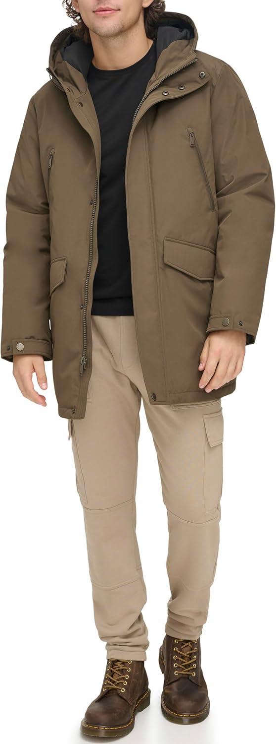 imageDOCKERS mens Arctic Cloth Heavyweight Parka JacketFern Flat Front