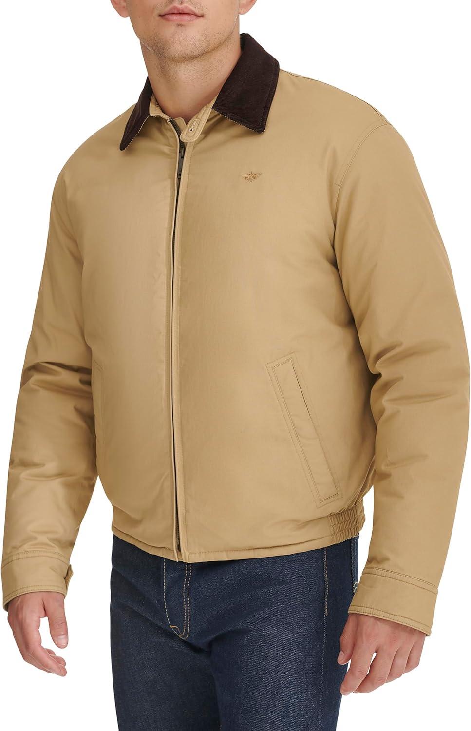 imageDOCKERS mens Cotton Twill Bomber Jacket With Padded LiningHarvest Gold