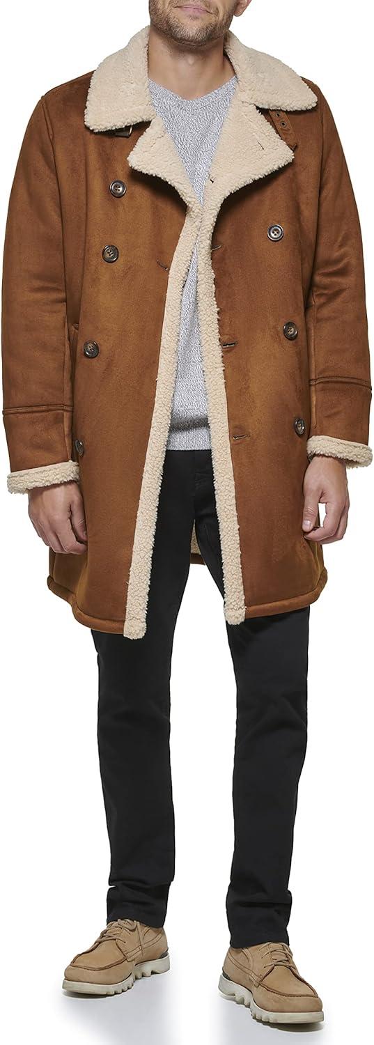 imageDOCKERS mens Faux Shearling Midlength OvercoatCognac