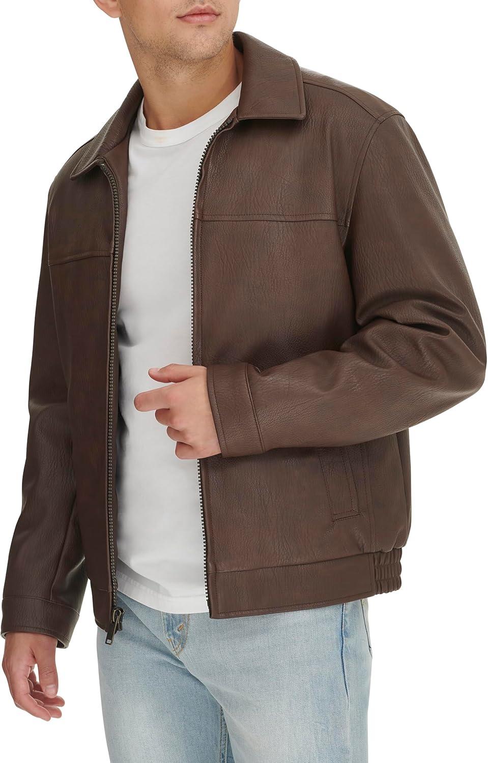 imageDOCKERS mens James Faux Leather Jacket Regular Big ampamp Tall SizesBrown