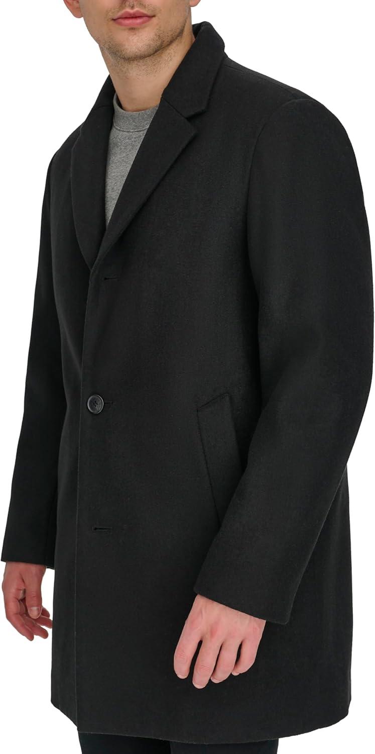 imageDOCKERS mens The Henry Wool Blend Top CoatBlack With Scarf