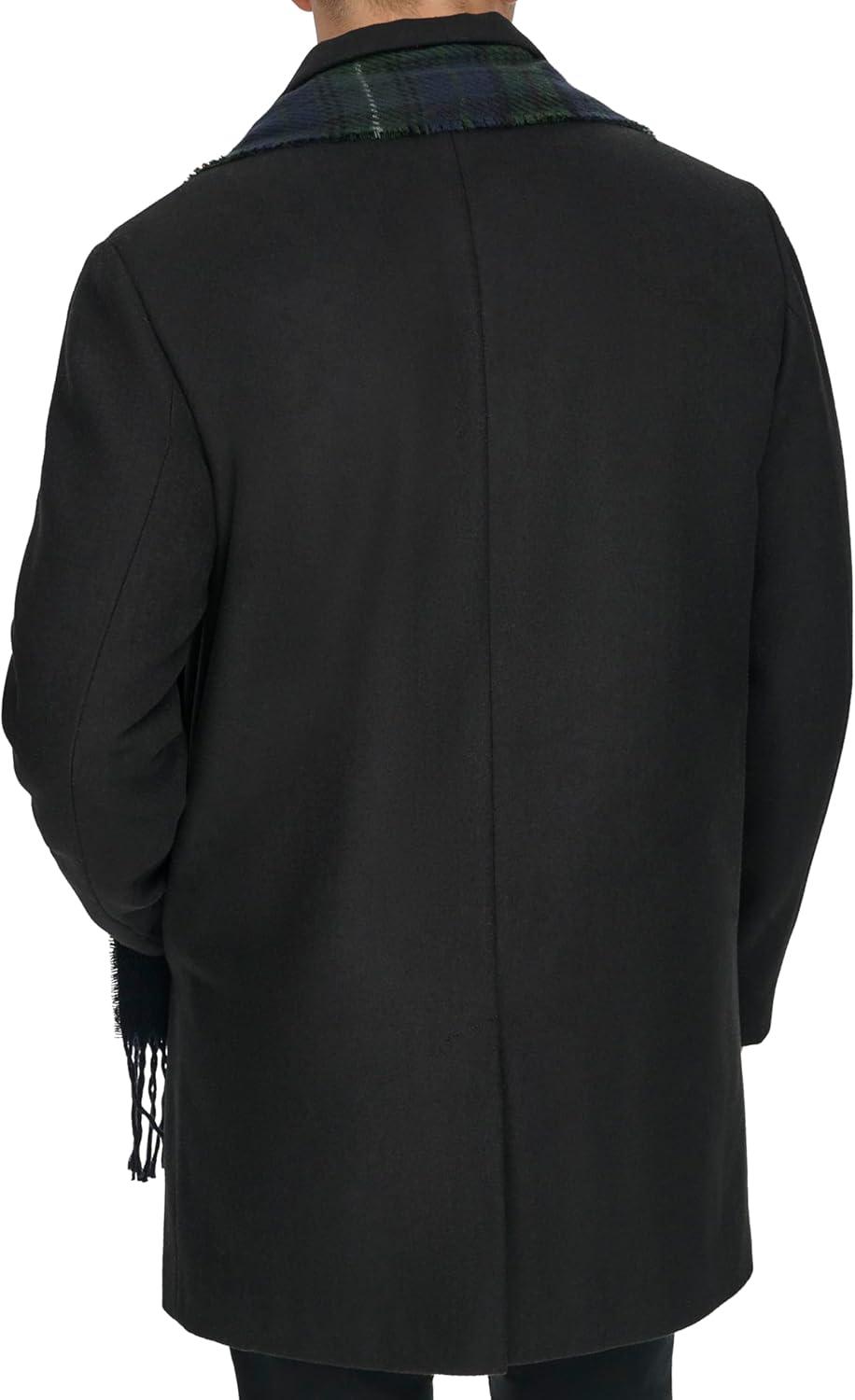 imageDOCKERS mens The Henry Wool Blend Top CoatBlack With Scarf