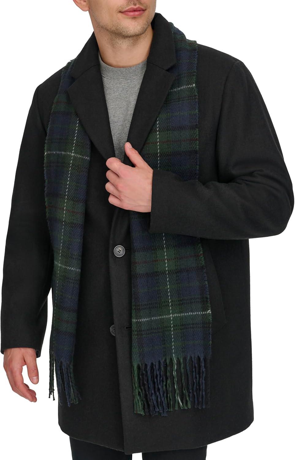 imageDOCKERS mens The Henry Wool Blend Top CoatBlack With Scarf