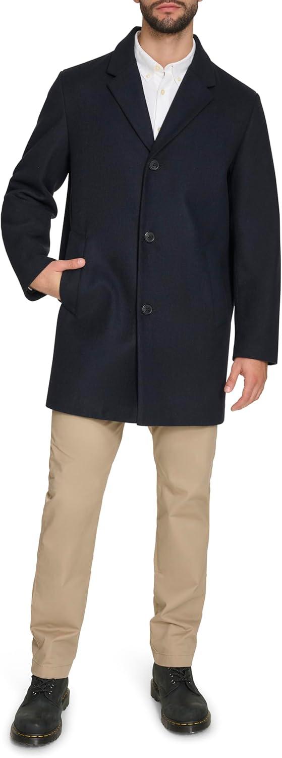 imageDOCKERS mens The Henry Wool Blend Top CoatNavy With Scarf