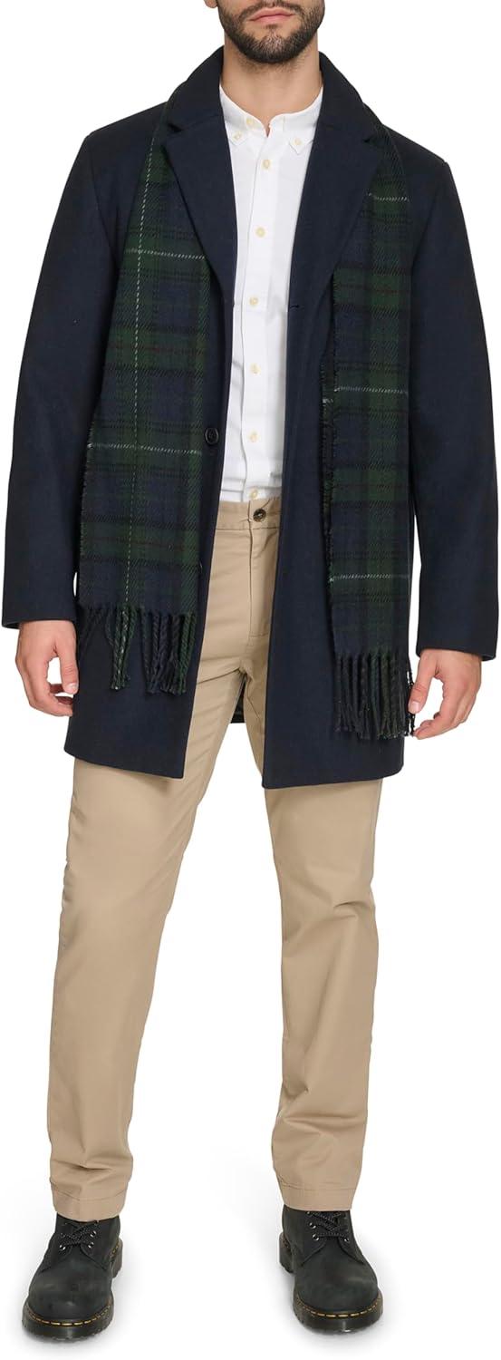 imageDOCKERS mens The Henry Wool Blend Top CoatNavy With Scarf