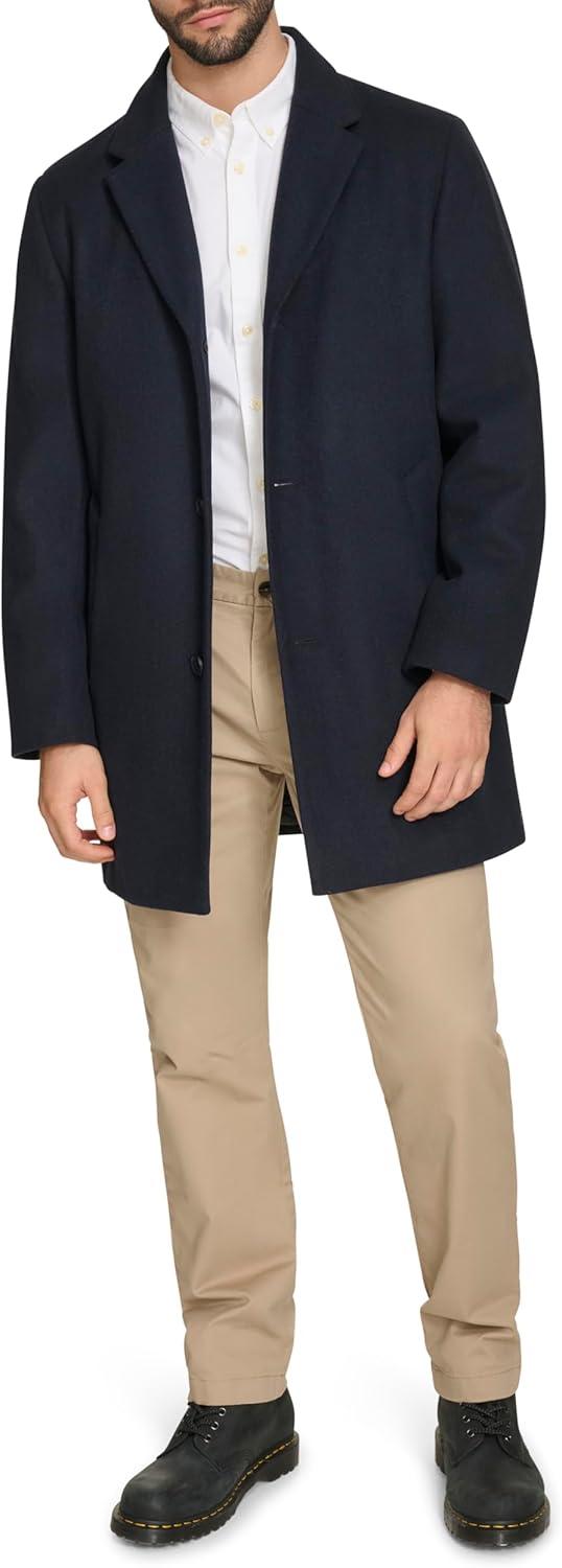 imageDOCKERS mens The Henry Wool Blend Top CoatNavy With Scarf