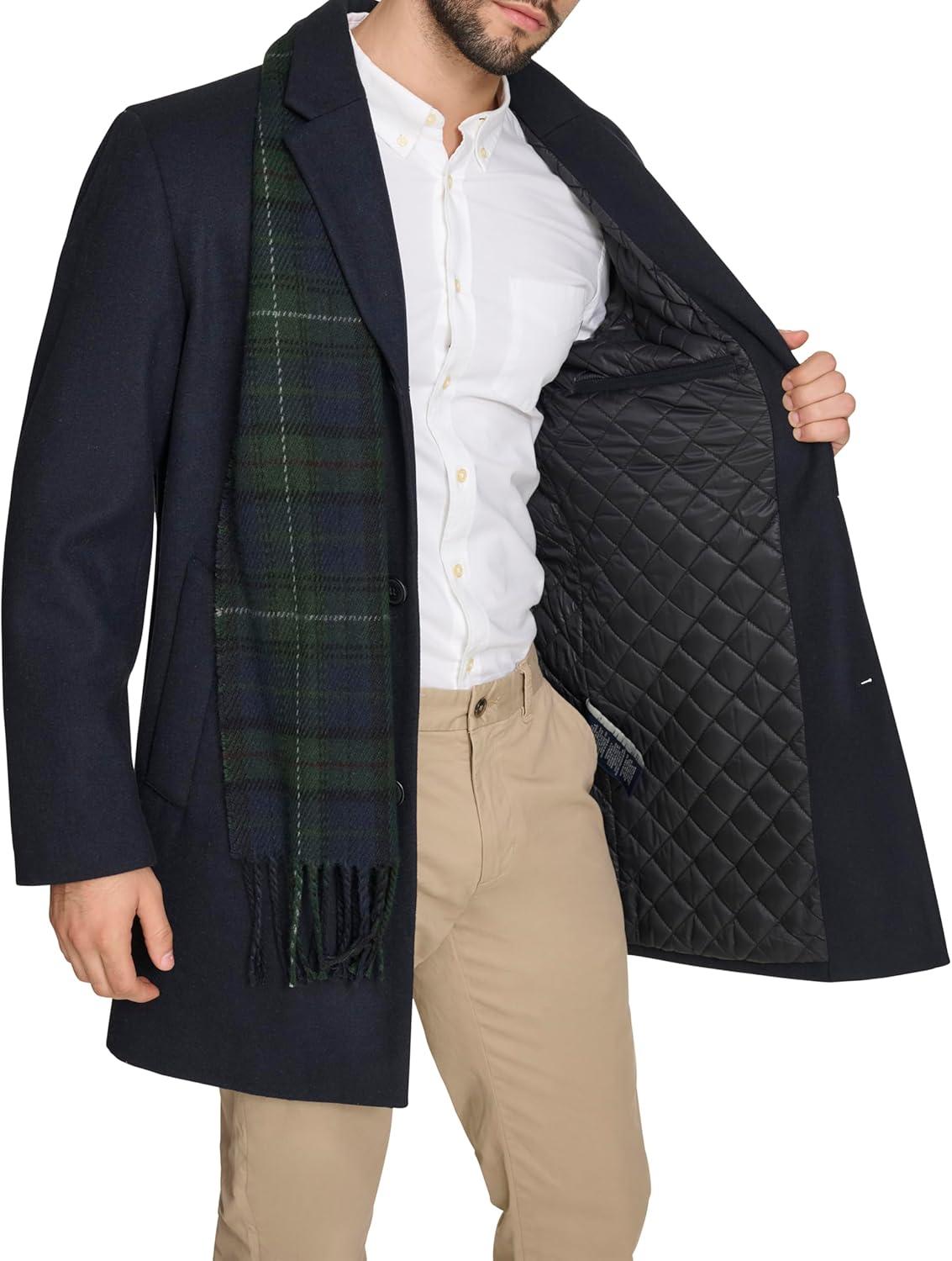 imageDOCKERS mens The Henry Wool Blend Top CoatNavy With Scarf