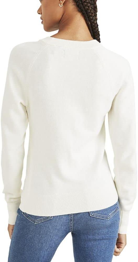 imageDOCKERS womens Womens Crewneck Sweater Regular FitEgret Cream