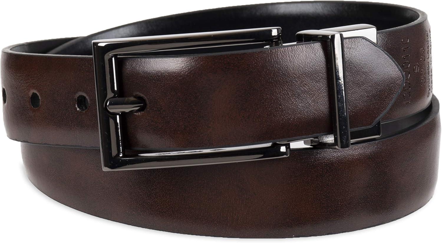 imageDockers Boys 2in1 Reversible Belt Versatile for School Casual ampamp Dress WearBlackBrown Dress