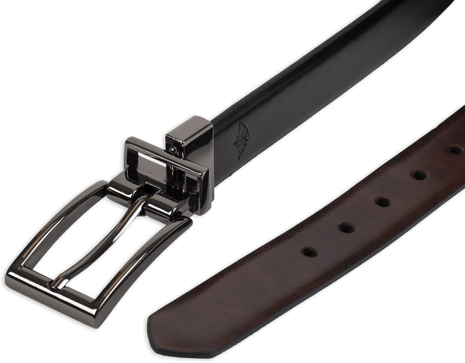 imageDockers Boys 2in1 Reversible Belt Versatile for School Casual ampamp Dress WearBlackBrown Dress