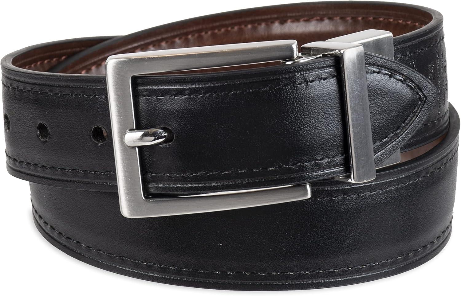 imageDockers Boys 2in1 Reversible Belt Versatile for School Casual ampamp Dress WearBrownBlack Dressy