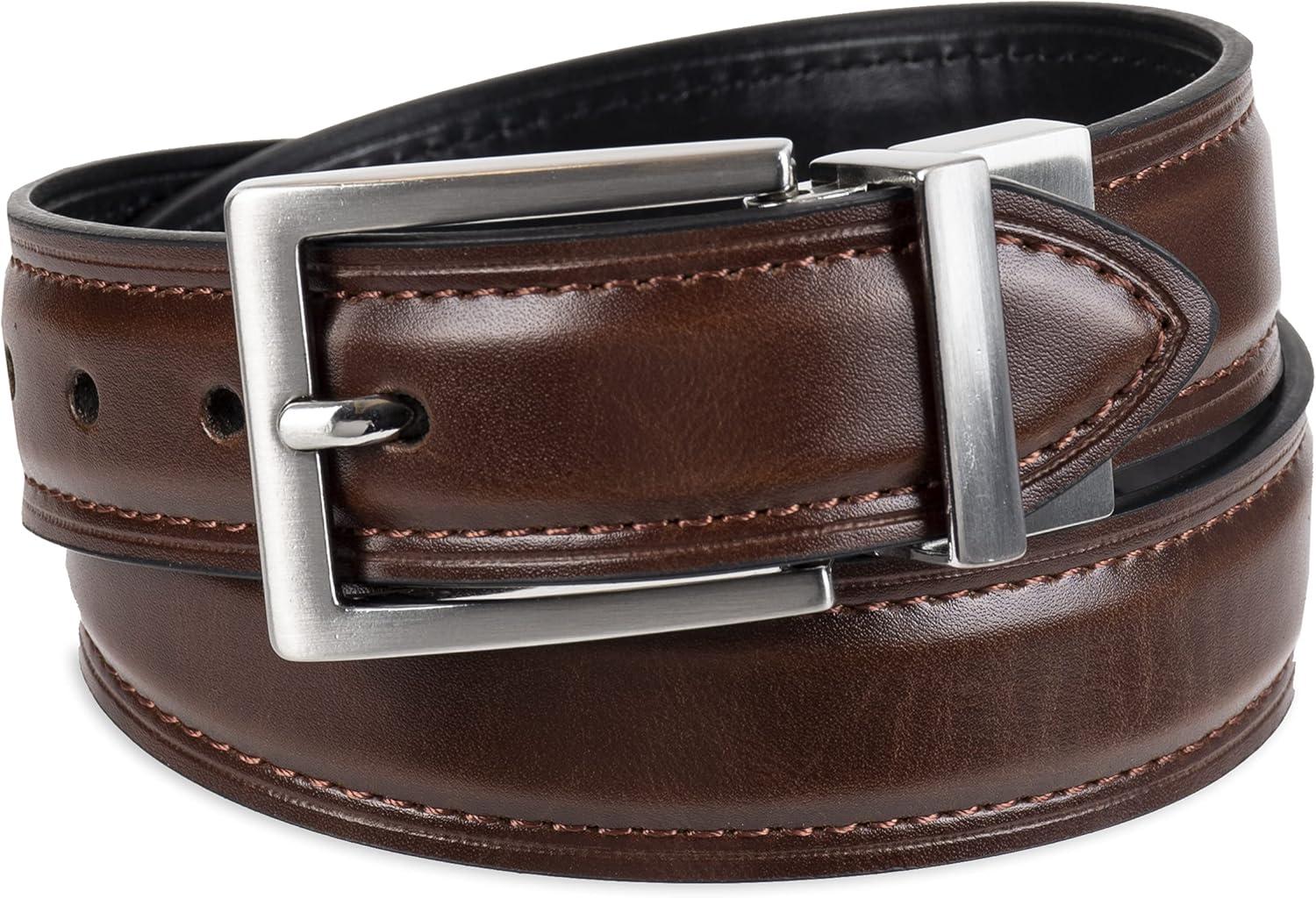 imageDockers Boys 2in1 Reversible Belt Versatile for School Casual ampamp Dress WearBrownBlack Dressy