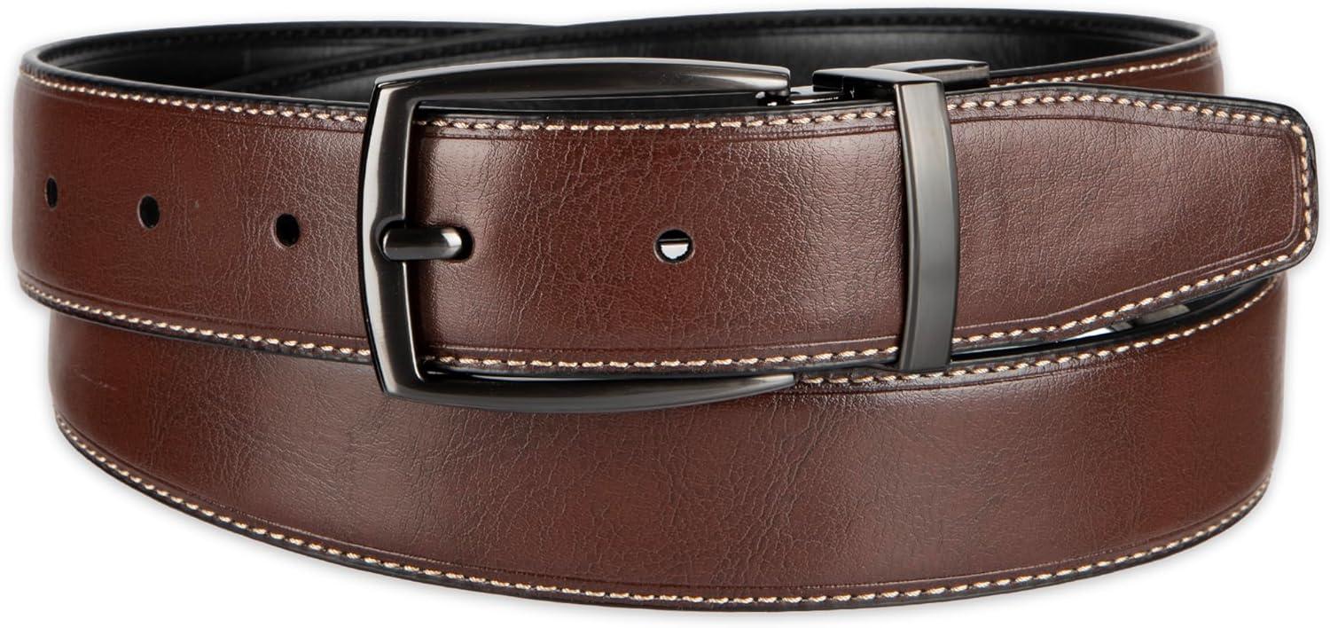 imageDockers Mens 2in1 Reversible Everyday Casual Versatile Belt Regular and Big ampamp Tall SizingBlackTan