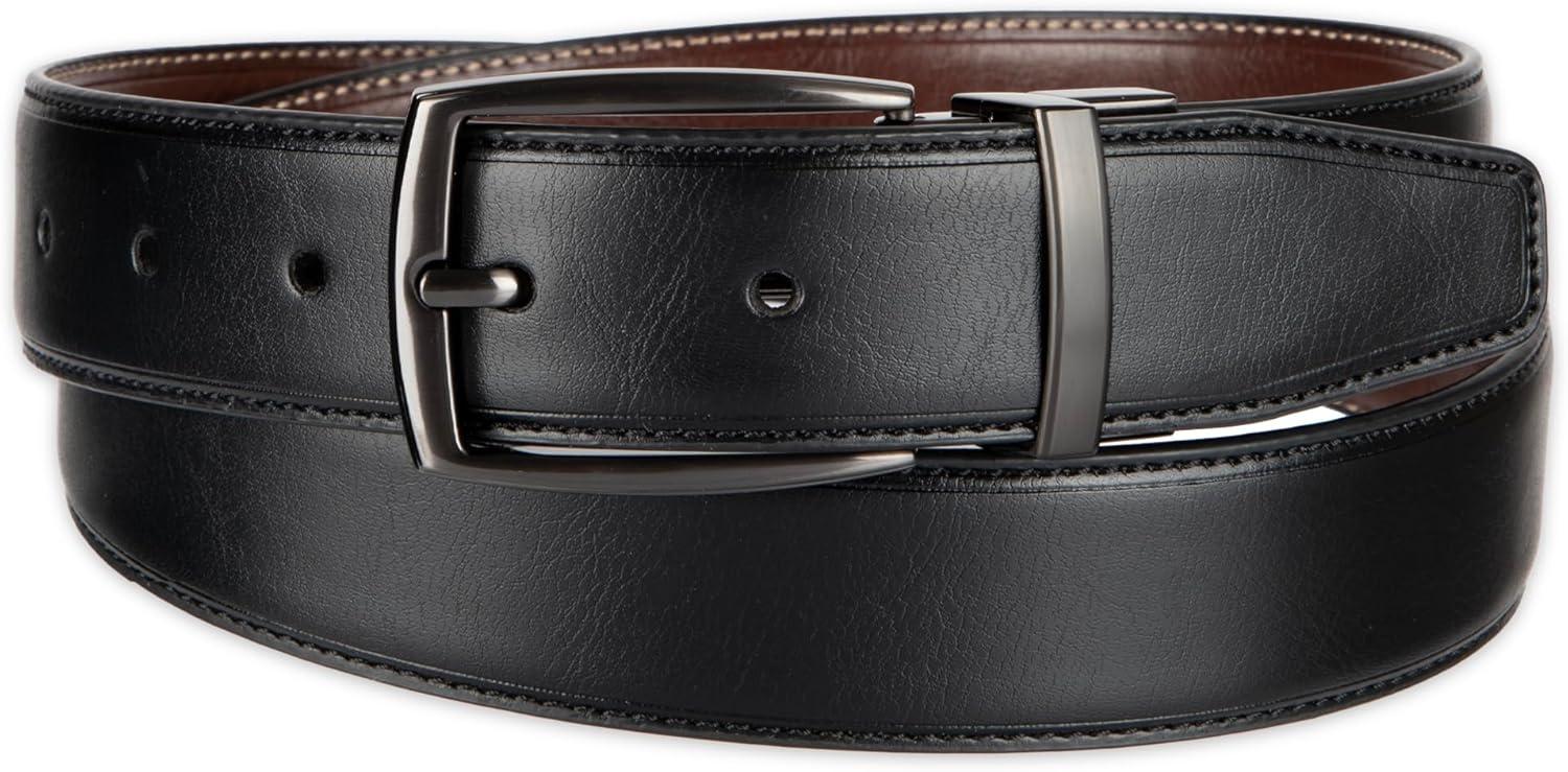 imageDockers Mens 2in1 Reversible Everyday Casual Versatile Belt Regular and Big ampamp Tall SizingBlackTan