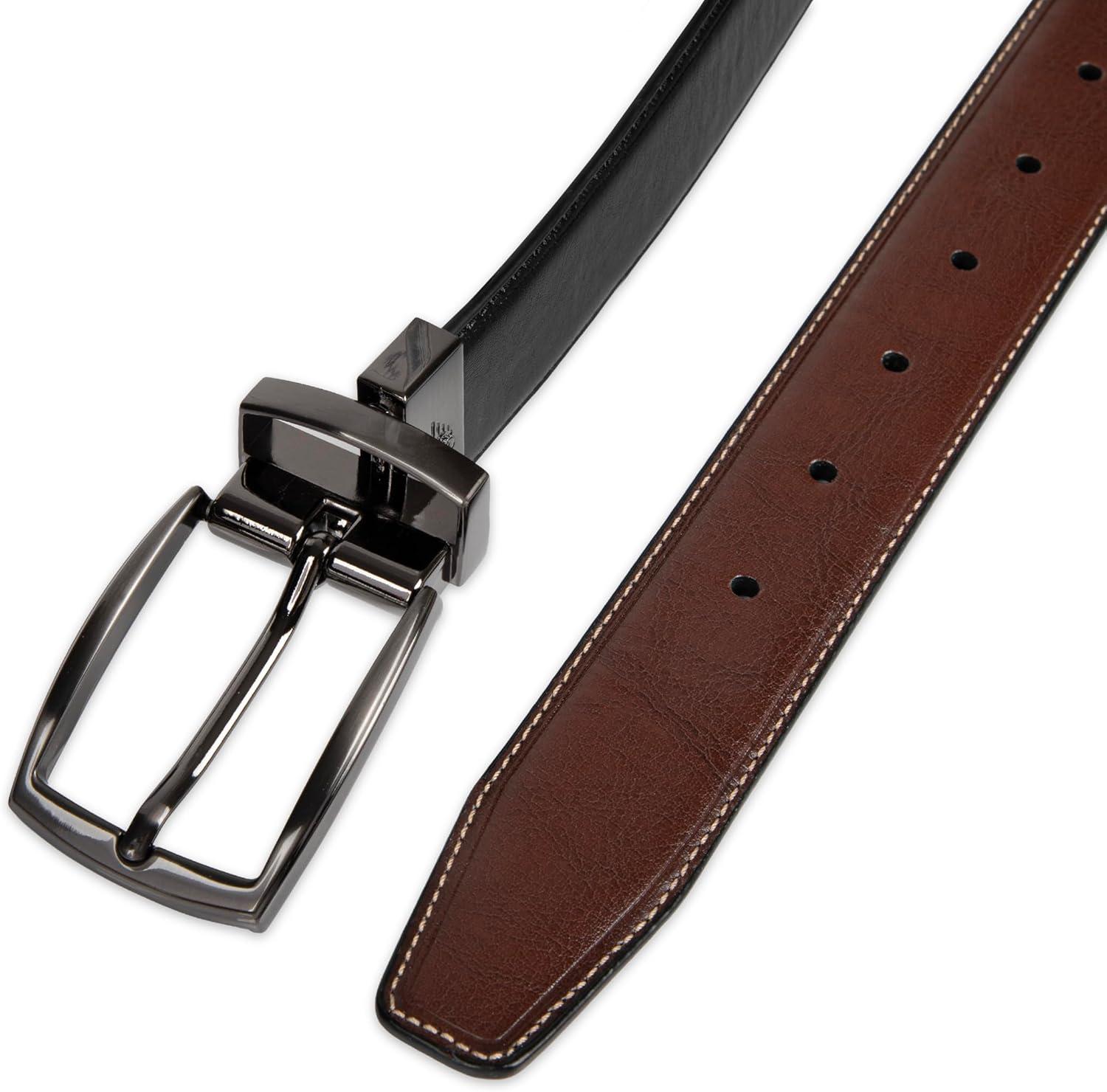 imageDockers Mens 2in1 Reversible Everyday Casual Versatile Belt Regular and Big ampamp Tall SizingBlackTan