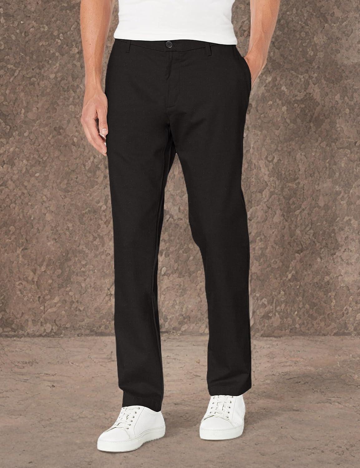 imageDockers Mens Athletic Fit Signature Khaki Lux Cotton Stretch PantsBlack