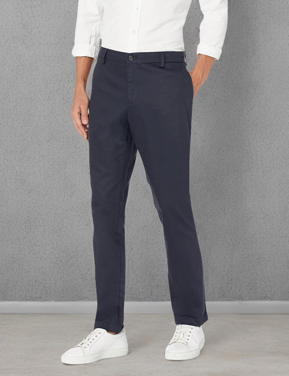 imageDockers Mens Athletic Fit Signature Khaki Lux Cotton Stretch PantsNavy