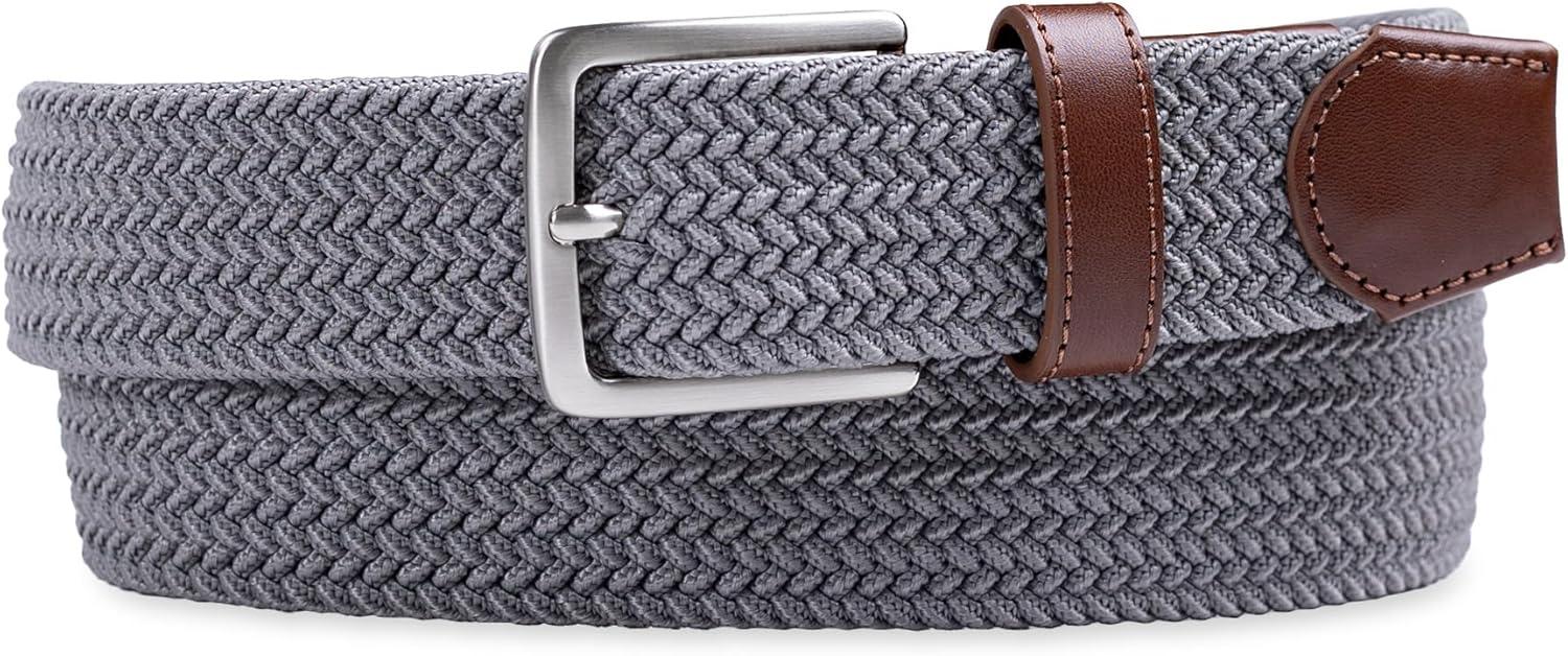 imageDockers Mens Casual Everyday Braided Fabric Fully Adjustable Web BeltGrey