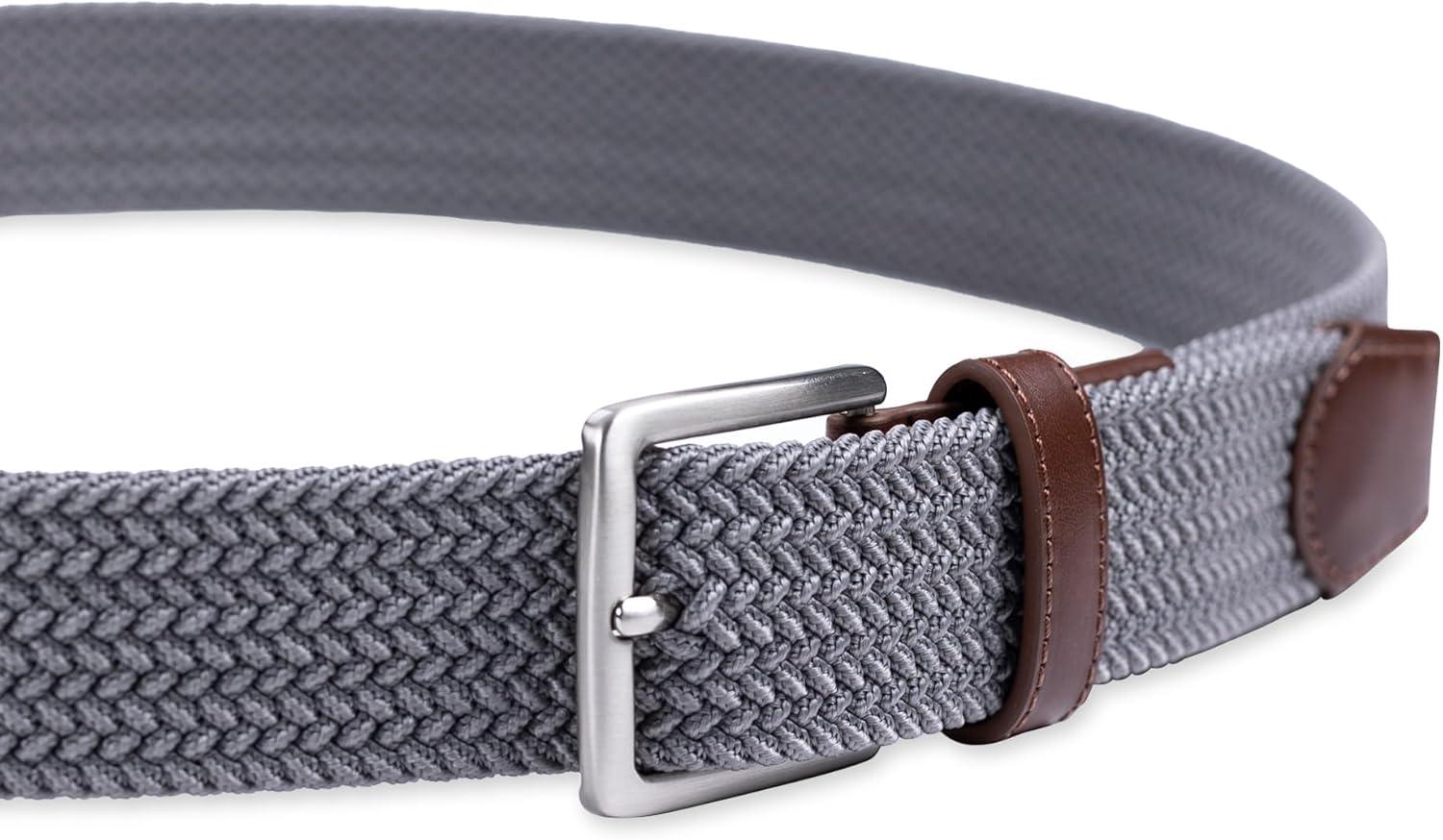 imageDockers Mens Casual Everyday Braided Fabric Fully Adjustable Web BeltGrey