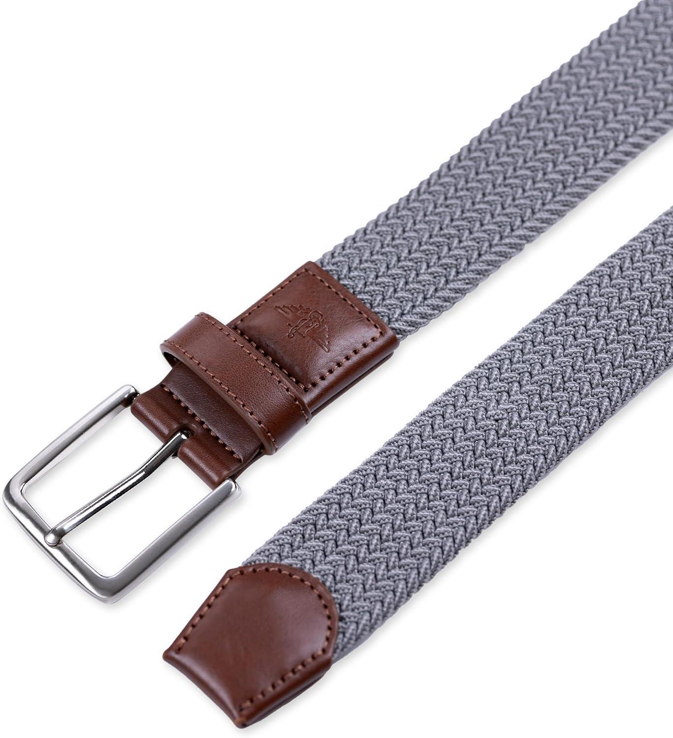imageDockers Mens Casual Everyday Braided Fabric Fully Adjustable Web BeltGrey