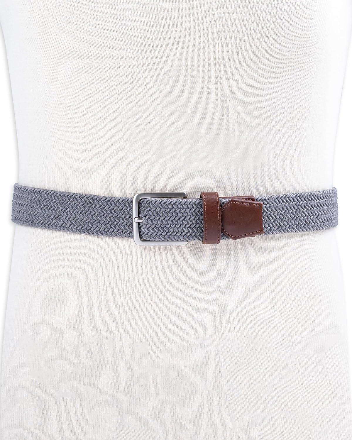 imageDockers Mens Casual Everyday Braided Fabric Fully Adjustable Web BeltGrey