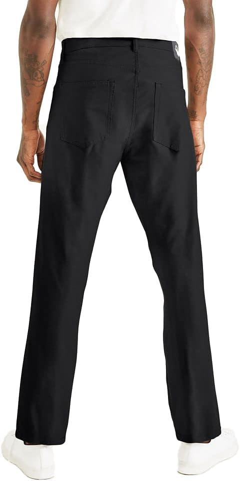 imageDockers Mens Comfort Knit Jean Cut Straight Fit Smart 360 Knit PantsBeautiful Black