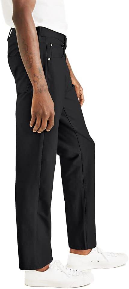 imageDockers Mens Comfort Knit Jean Cut Straight Fit Smart 360 Knit PantsBeautiful Black