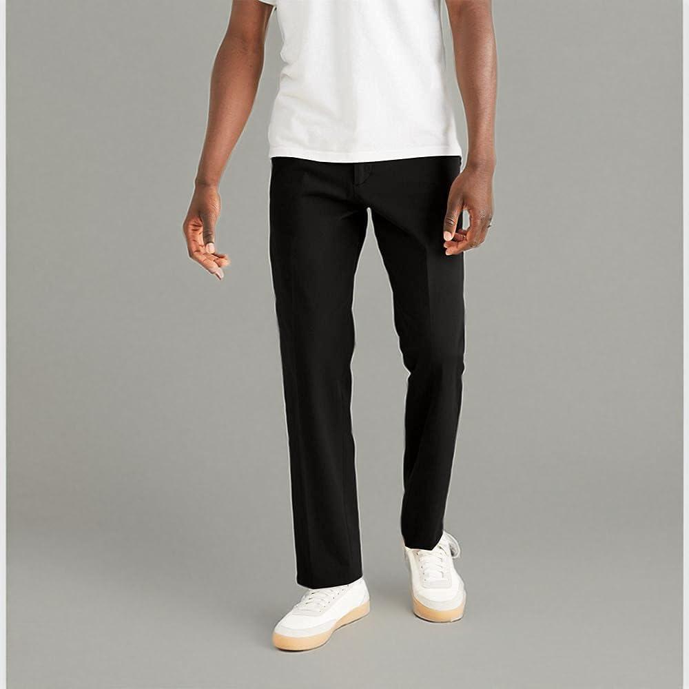 imageDockers Mens Comfort Knit Jean Cut Straight Fit Smart 360 Knit PantsMineral Black