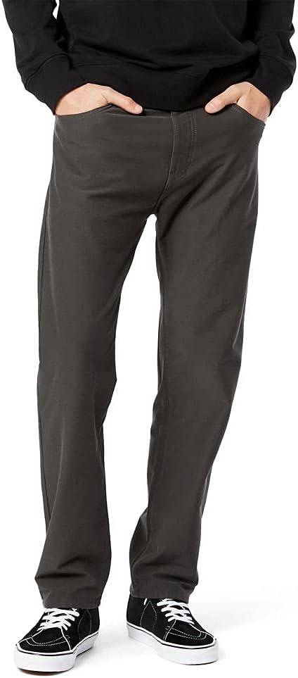 imageDockers Mens Comfort Knit Jean Cut Straight Fit Smart 360 Knit PantsSteelhead