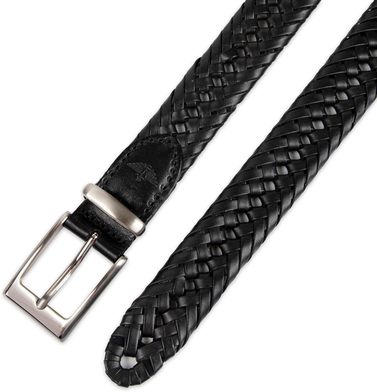 imageDockers Mens Leather Braided Fully Adjustable BeltBlack Lace