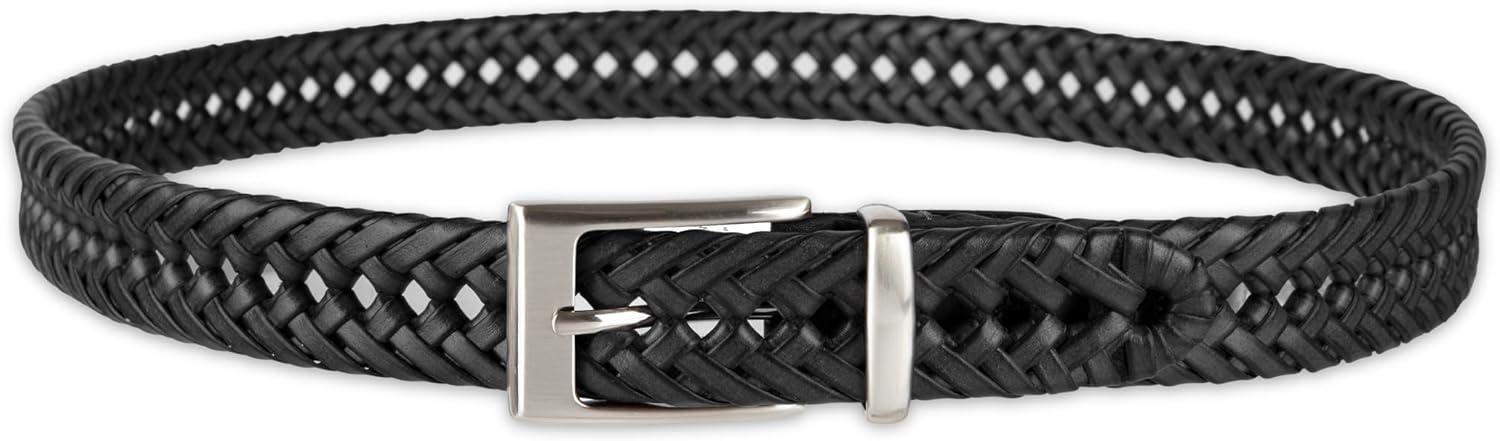 imageDockers Mens Leather Braided Fully Adjustable BeltBlack Lace