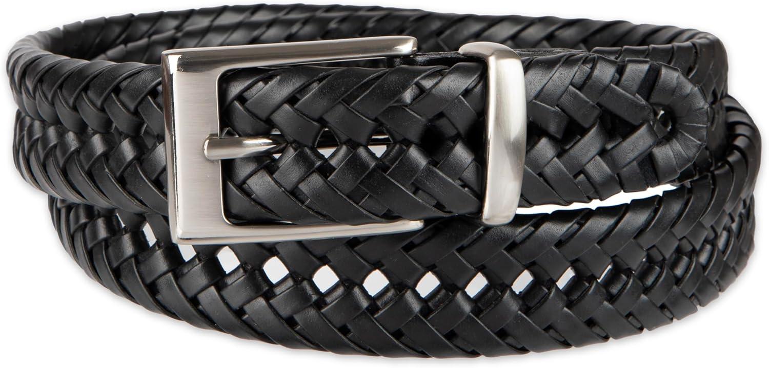 imageDockers Mens Leather Braided Fully Adjustable BeltBlack Lace