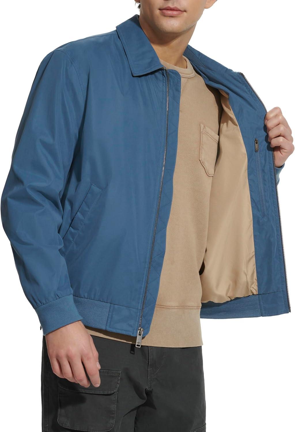 imageDockers Mens Microtwill Golf Bomber JacketBlue Horizon Unfilled