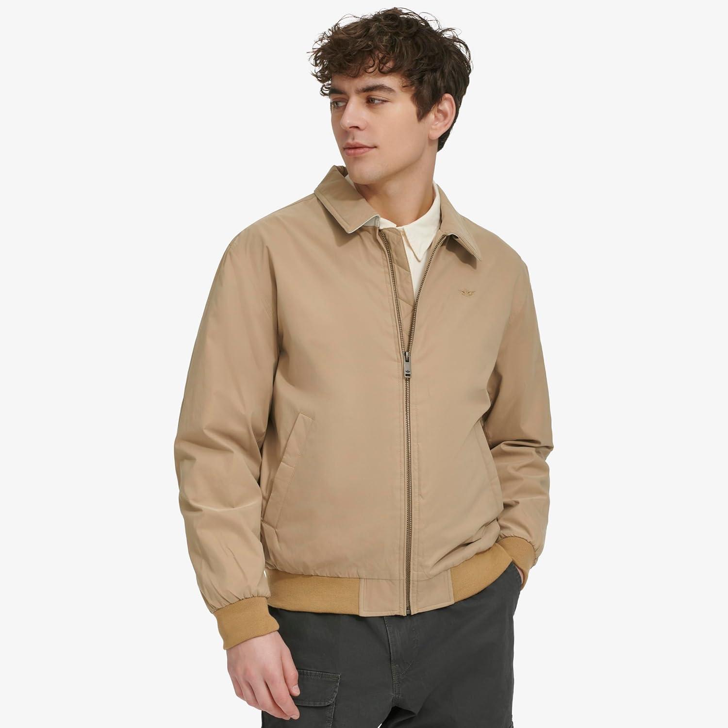 imageDockers Mens Microtwill Golf Bomber JacketHarvest Gold Unfilled