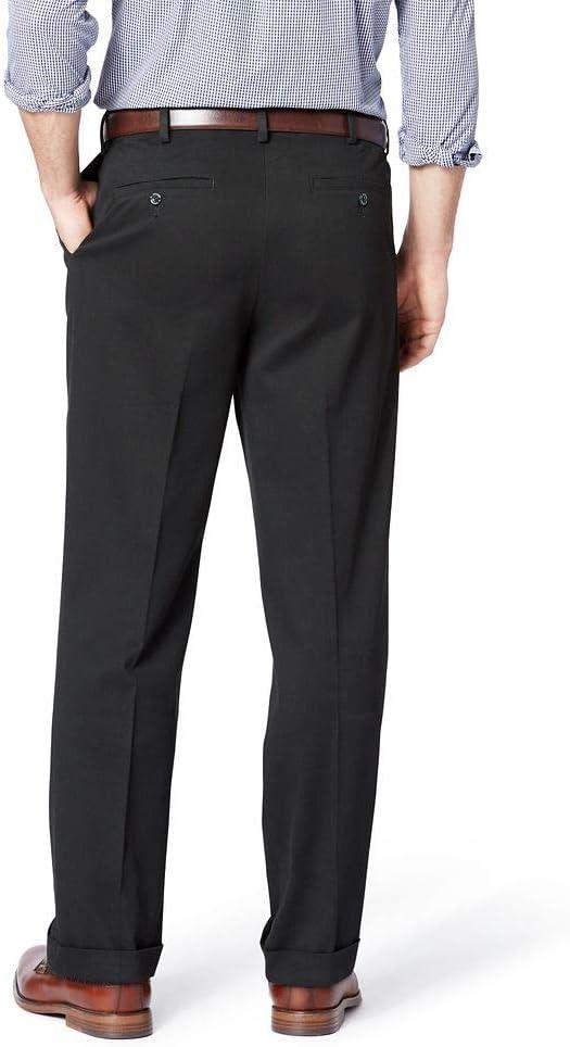 imageDockers Mens Relaxed Fit Comfort Khaki Pants PleatedBlack Metal