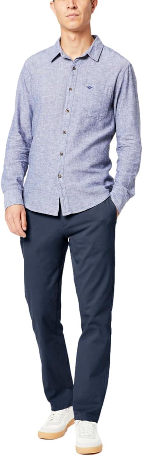 imageDockers Mens Relaxed Fit Comfort Khaki Pants PleatedPembroke