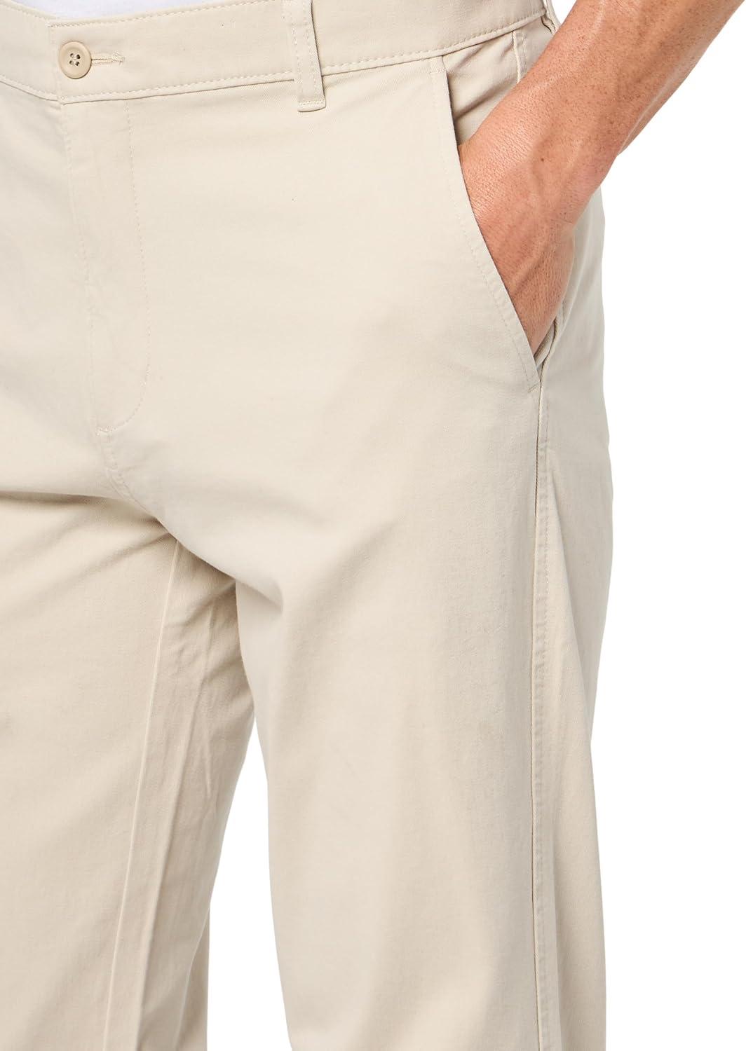 imageDockers Mens Relaxed Fit Comfort Khaki Pants PleatedSahara Khaki