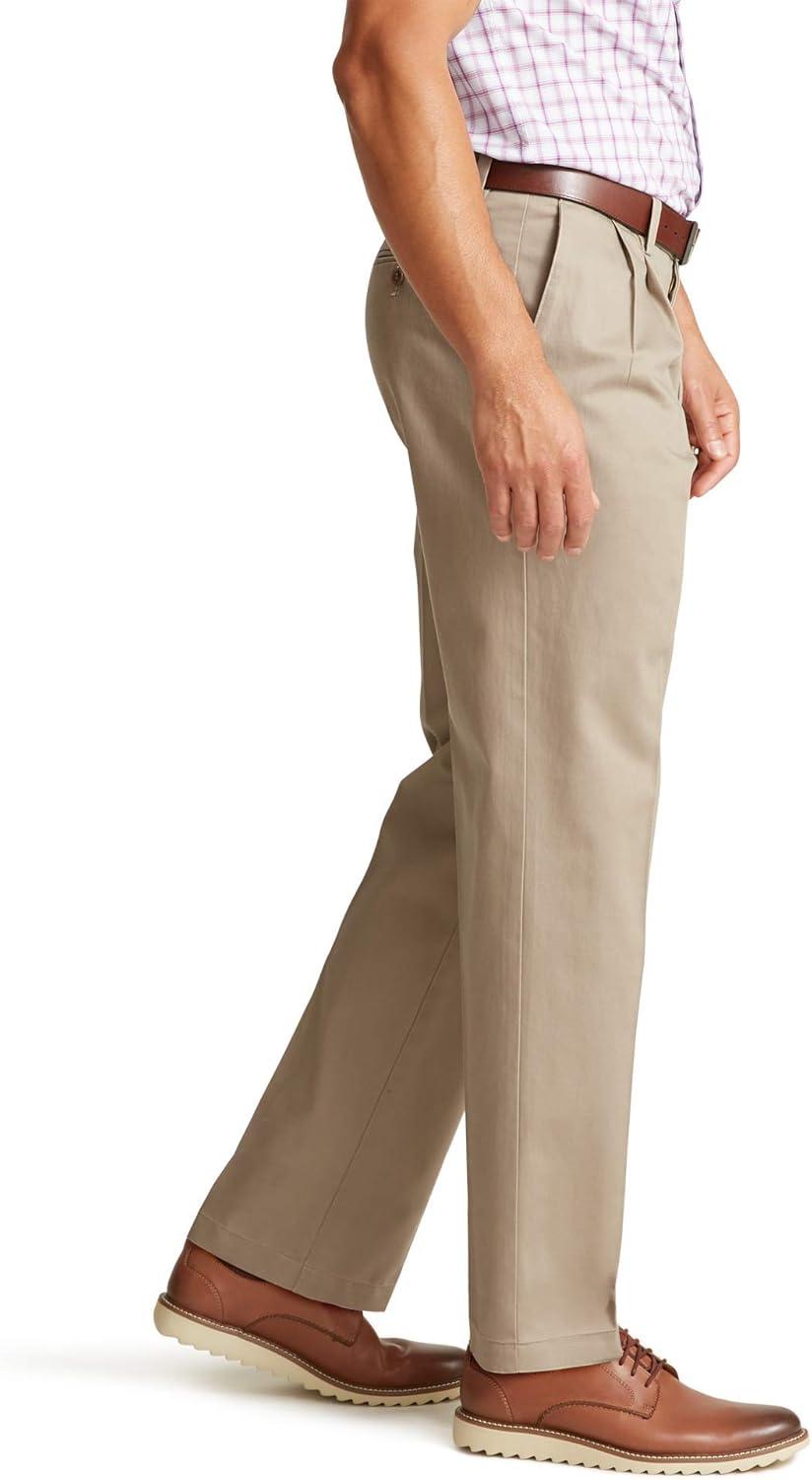 imageDockers Mens Relaxed Fit Comfort Khaki Pants PleatedTimberwolf