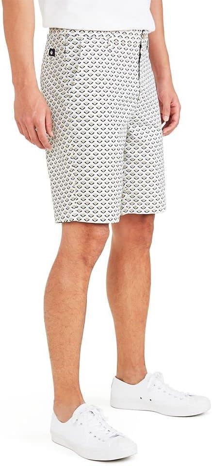 imageDockers Mens Straight Fit Supreme Flex Ultimate 95quot ShortsNew Beautiful Black Oyster Print