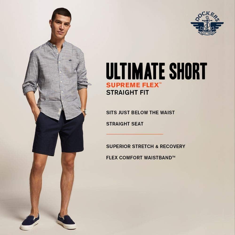 imageDockers Mens Straight Fit Supreme Flex Ultimate 95quot ShortsPaper White